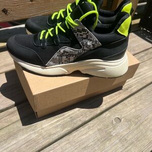 Shoe Dazzle Black and Neon Sneakers